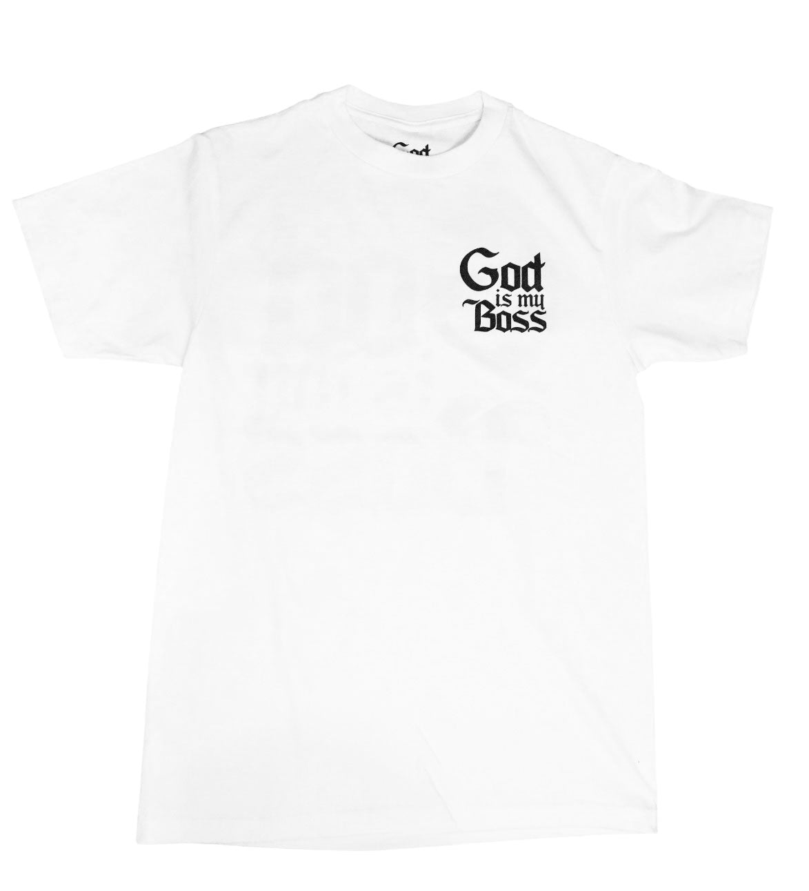 God Is My Boss Front/Back Logo Tee White/Blk